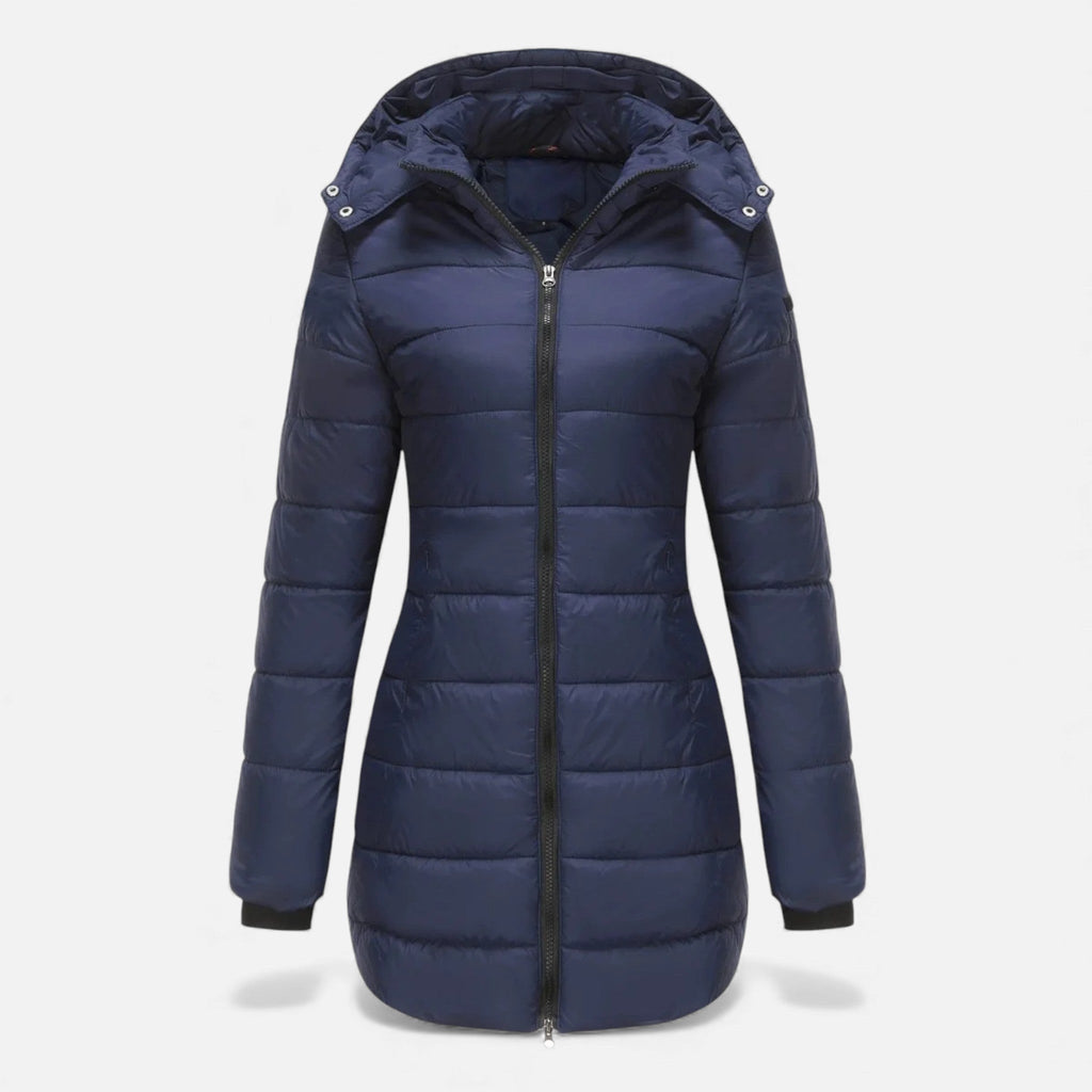 Chaqueta de otoño e invierno para mujer, acolchada, de mezcla de algodón