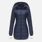 Chaqueta de otoño e invierno para mujer, acolchada, de mezcla de algodón