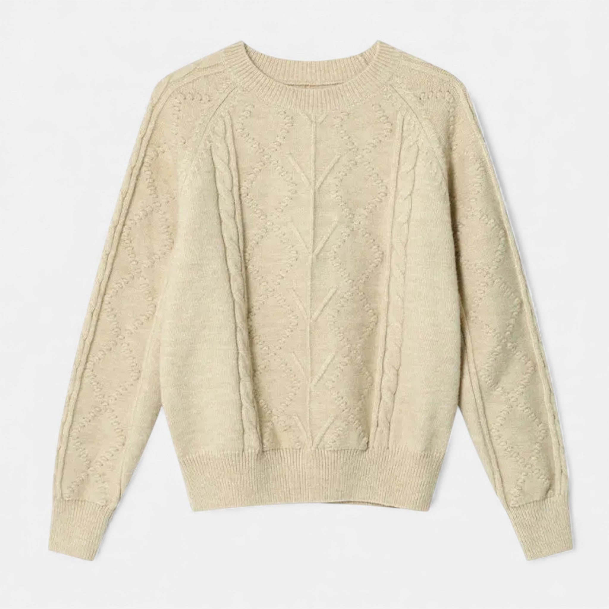 Suéter de invierno para mujer, tejido con cableado y de corte holgado