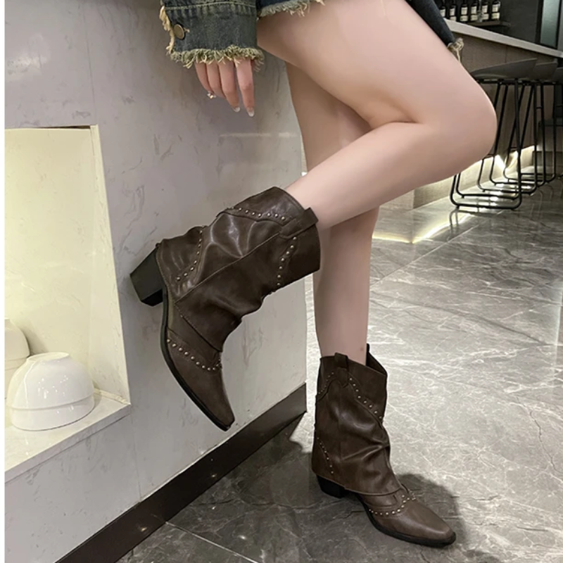 Studded Western Style Boots