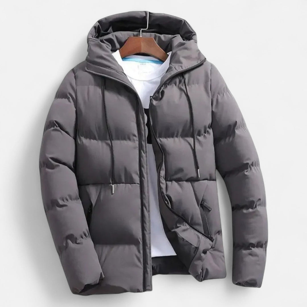Men’s Timeless Layered Hooded Puffer Jacket for Winter