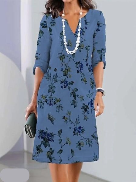 Vestido corto floral con capas