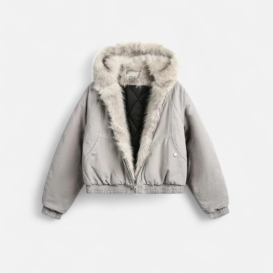 Cappotto Invernale con Cappuccio Heritage Contemporaneo da Donna con Colletto in Pelliccia Lussuoso