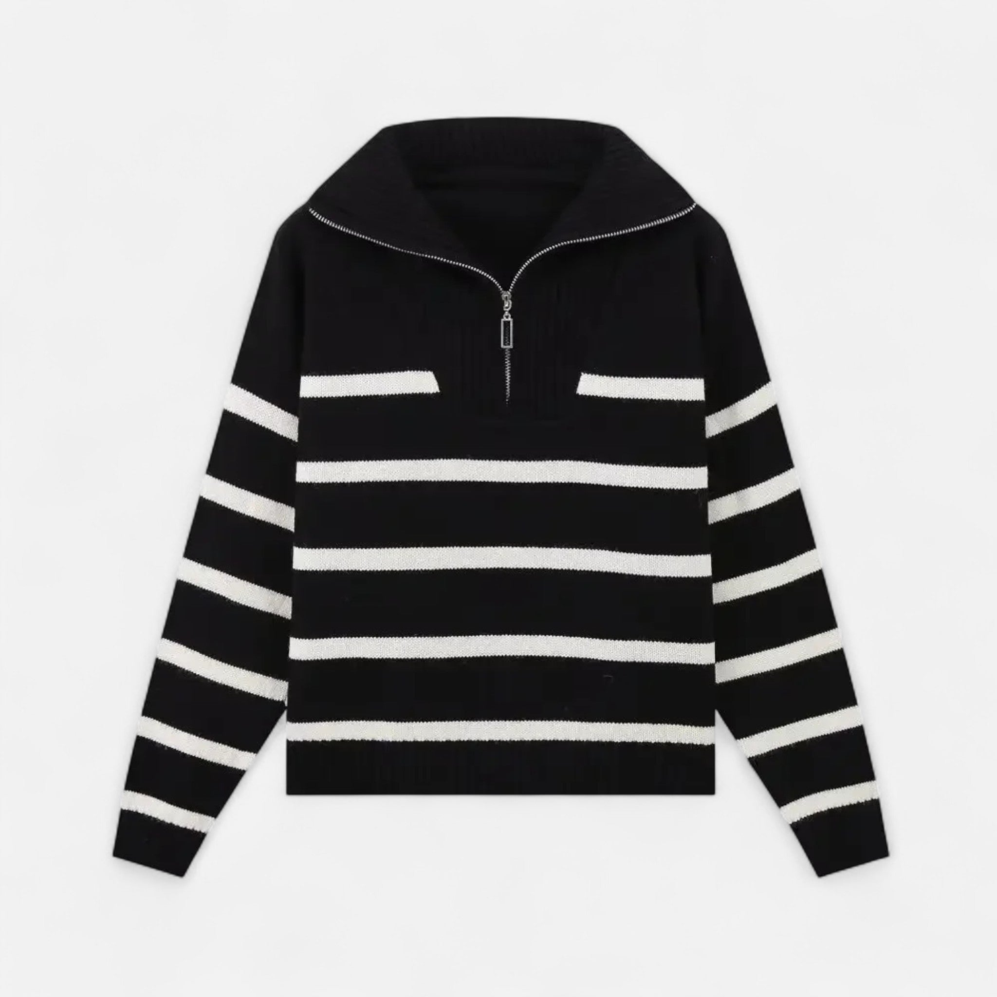 Women's Striped Polo Sweater