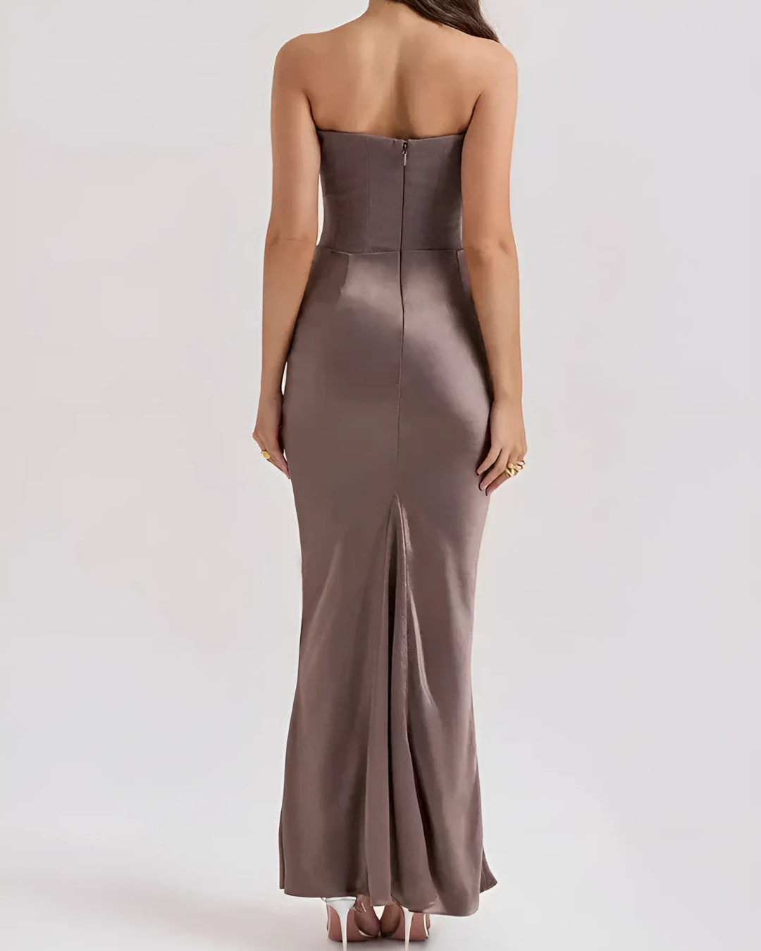 Women's Evening Gown Draped Maxi Wedding Guest Dress