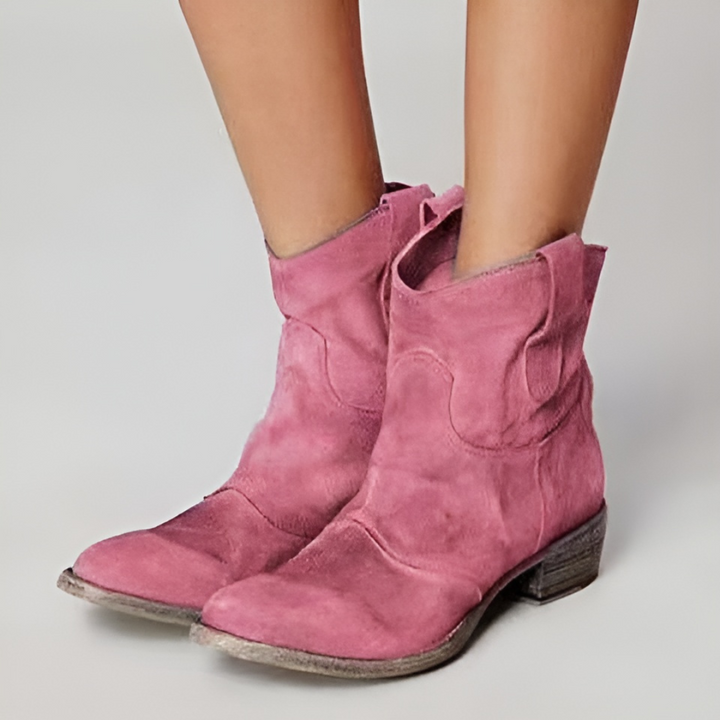 Chic Suede Ankle Boots with Side Zip