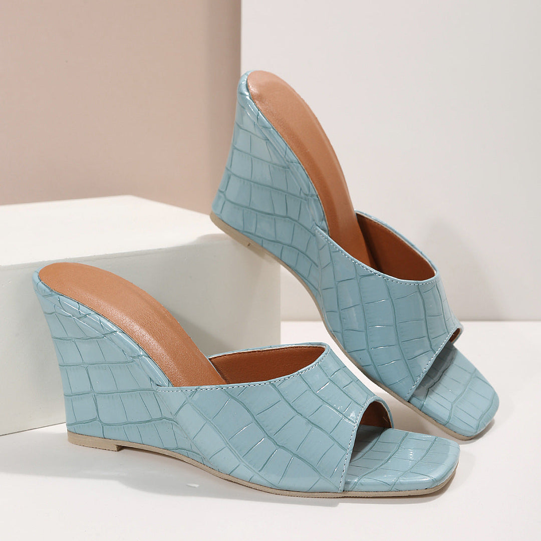 Zapatos con cuña y cojín de cuero
