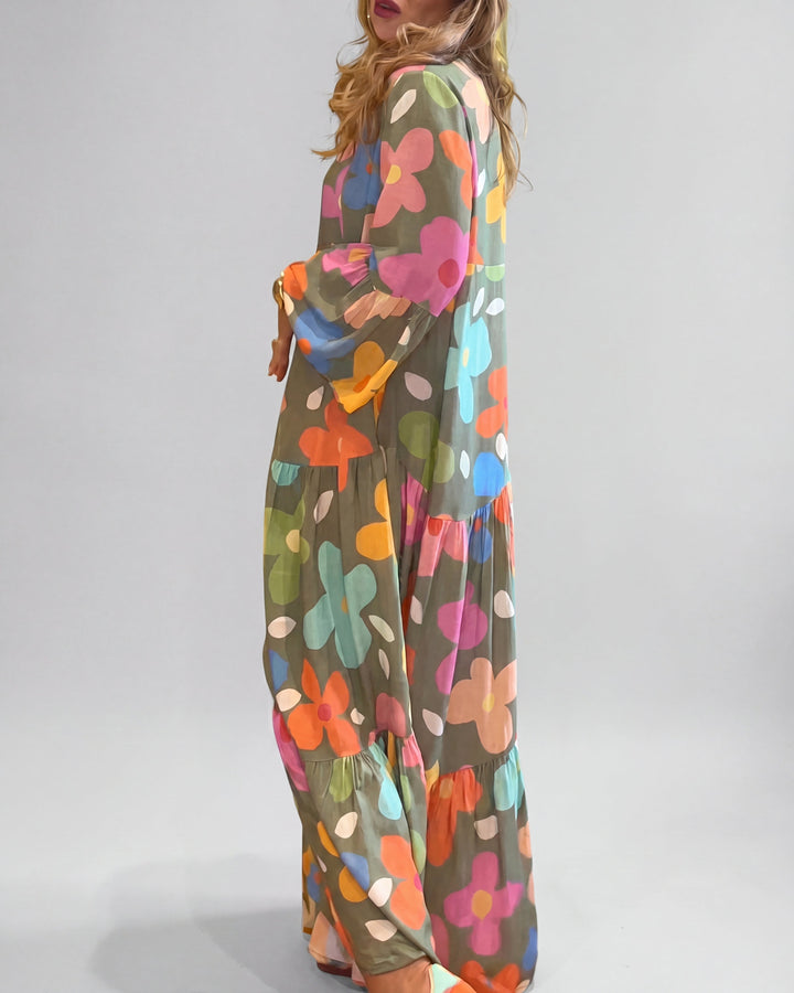 Vestido maxi floral para mujer con ajuste relajado