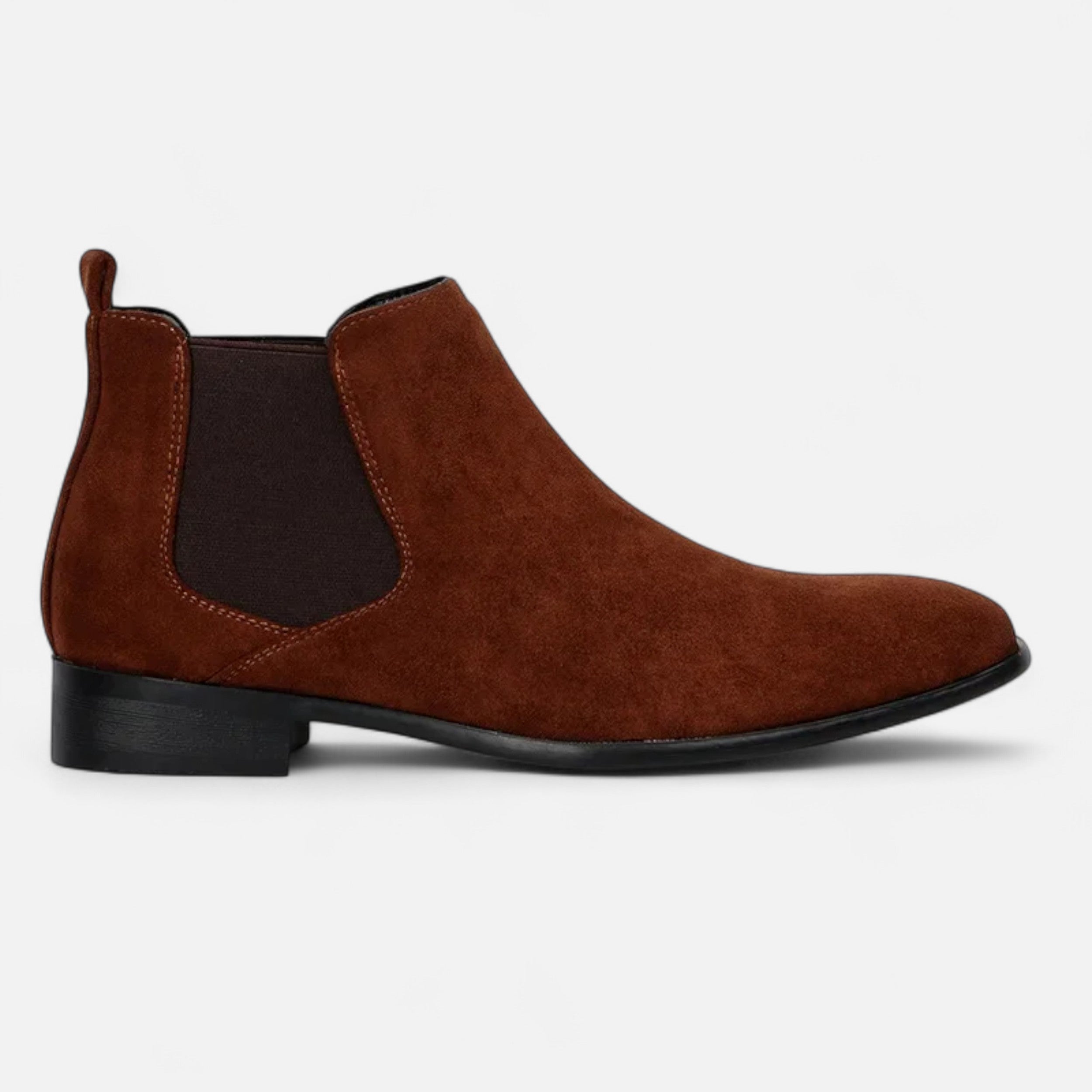 Botas Chelsea cuadradas de ante modernas y elegantes para hombre, fáciles de poner y quitar