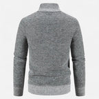Giacca da uomo in pile con collo alto e motivo patchwork