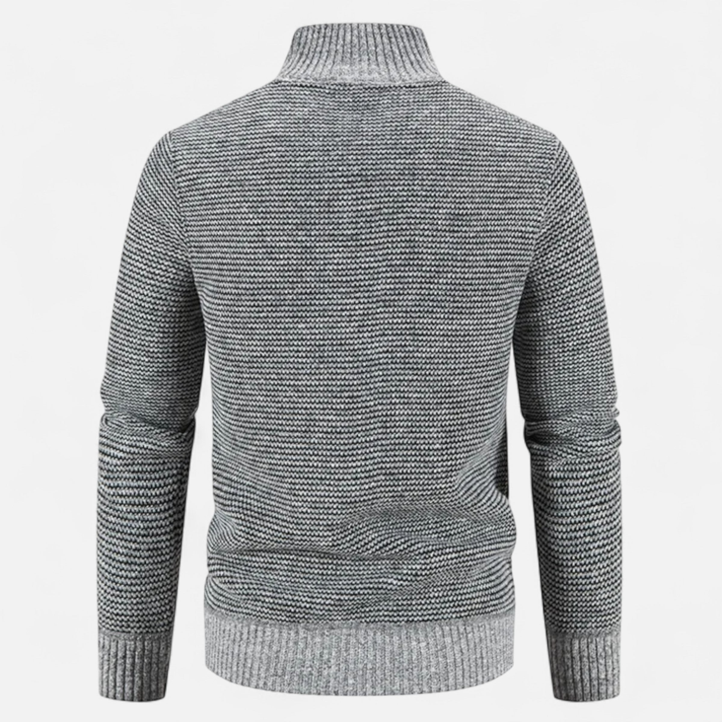 Giacca da uomo in pile con collo alto e motivo patchwork