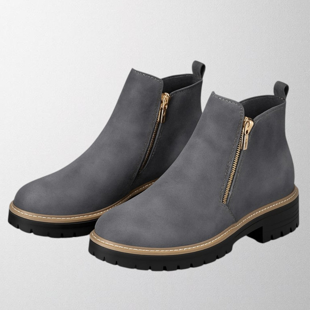 Round Toe Side Zip Shoes