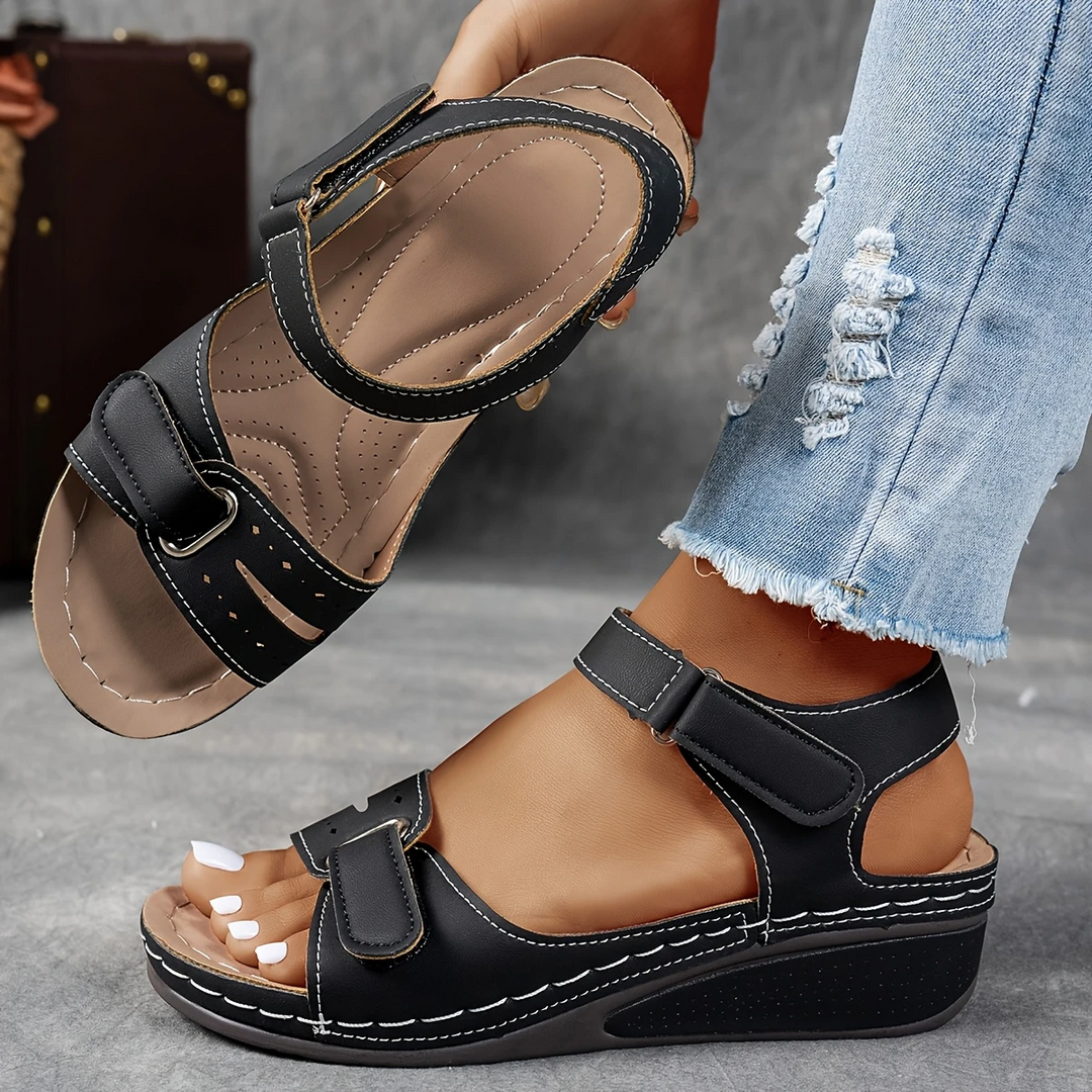 Platform Cushioned Wedge Sandals