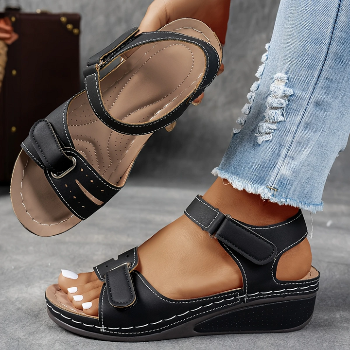 Platform Cushioned Wedge Sandals