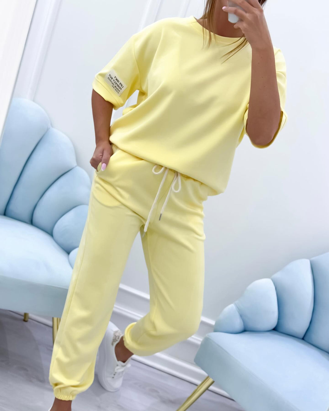 Conjunto casual de manga corta a juego