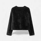 Chaqueta de mujer con botones de palanca y piel sintética