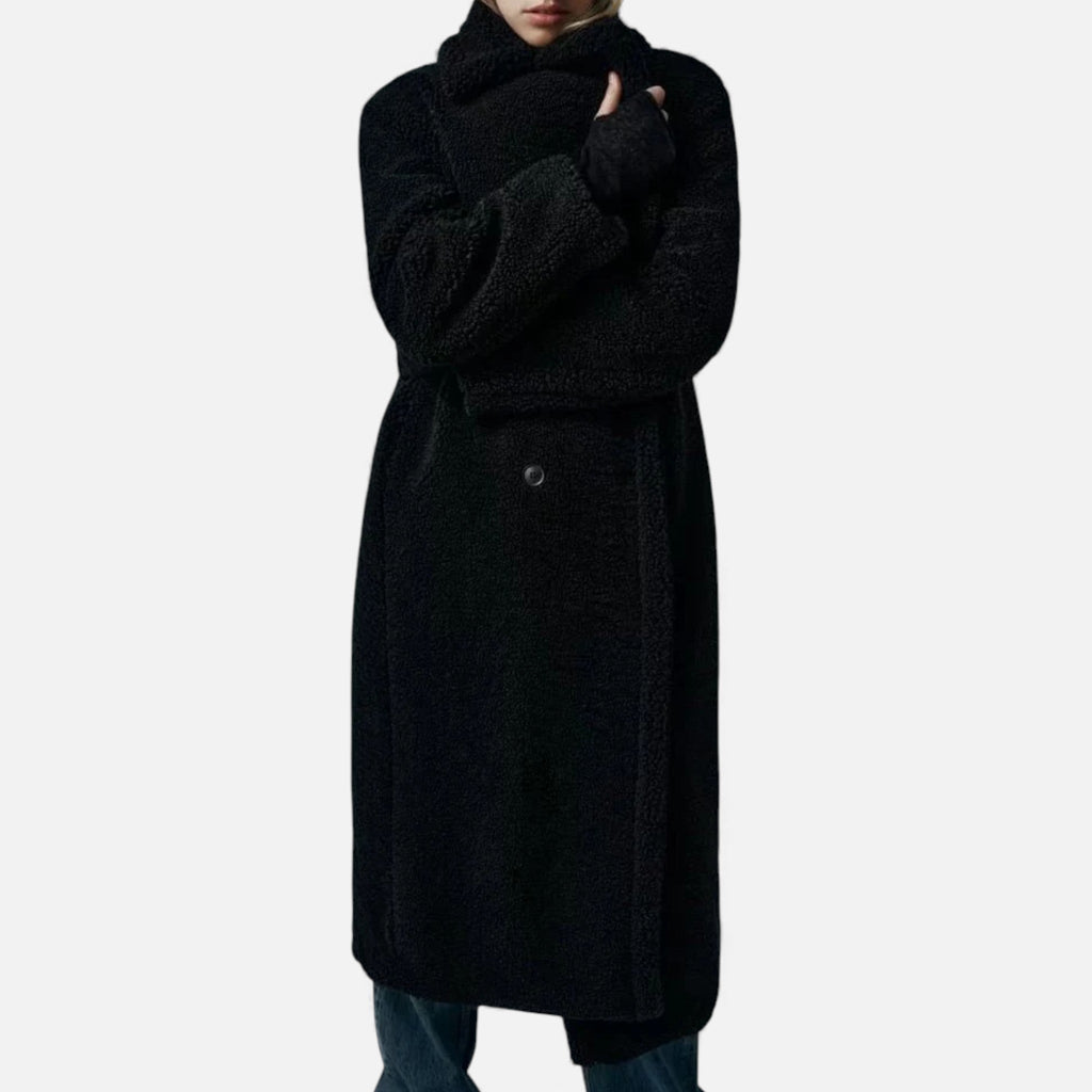 Cappotto Teddy lungo doppiopetto da donna