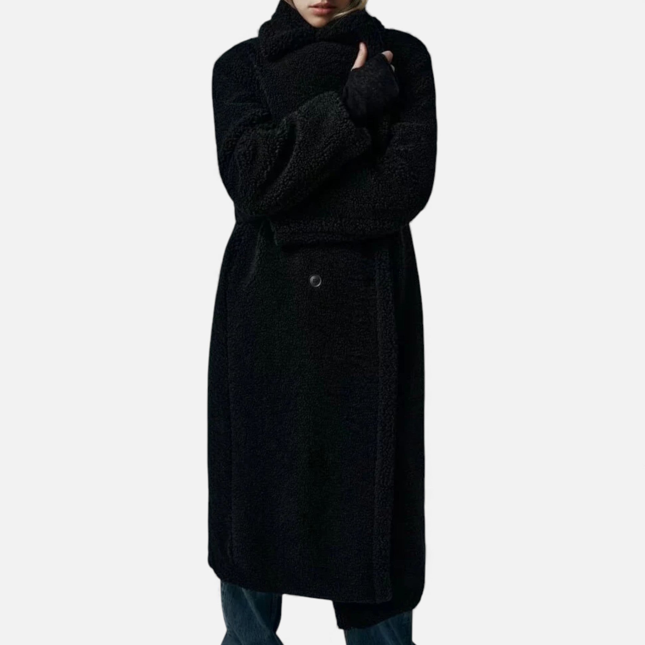 Cappotto Teddy lungo doppiopetto da donna