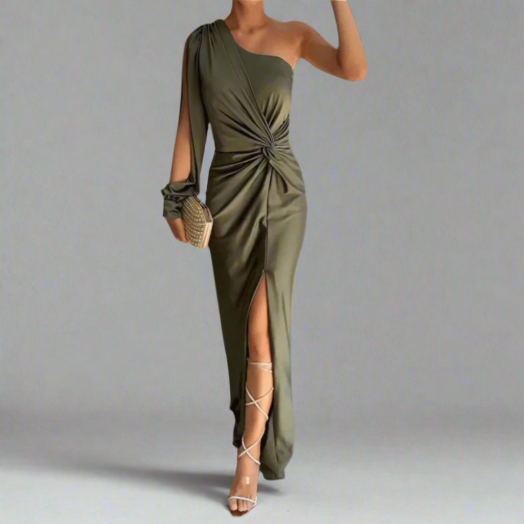 Women's Celebration Wedding Asymmetric Wrap Maxi Dress for Unforgettable Moments