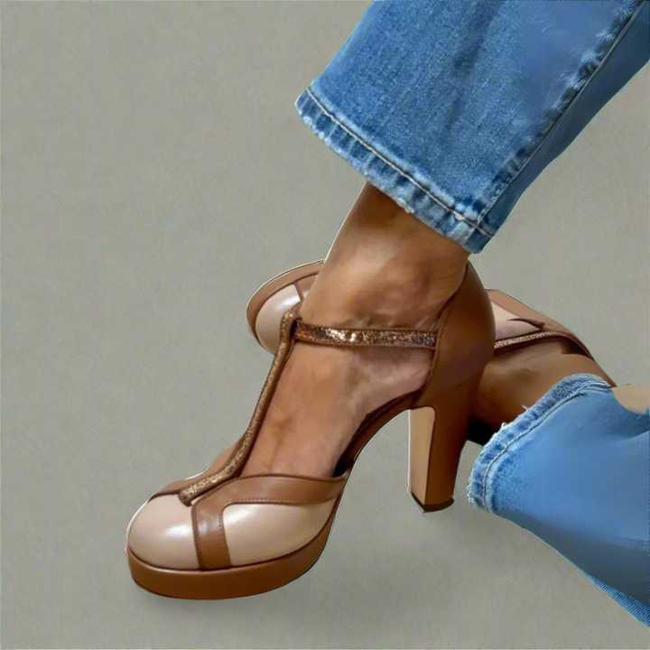 Elegant Cushioned Heel Sandals