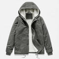Cappotto in pile di agnello con cappuccio da uomo per l'inverno