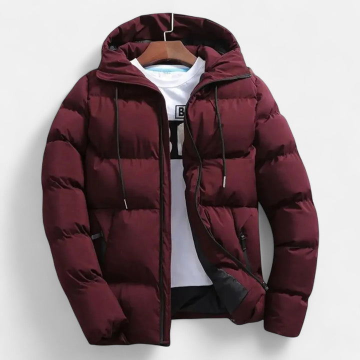 Men’s Timeless Layered Hooded Puffer Jacket for Winter