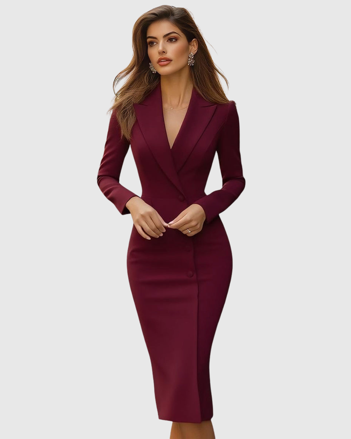 Tailored Midi Dress with Defined Shape