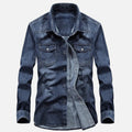 Camicia di jeans da uomo a vestibilità ampia per autunno/inverno