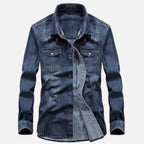 Camicia di jeans da uomo a vestibilità ampia per autunno/inverno