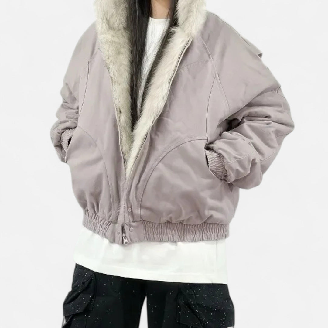 Cappotto Invernale con Cappuccio Heritage Contemporaneo da Donna con Colletto in Pelliccia Lussuoso