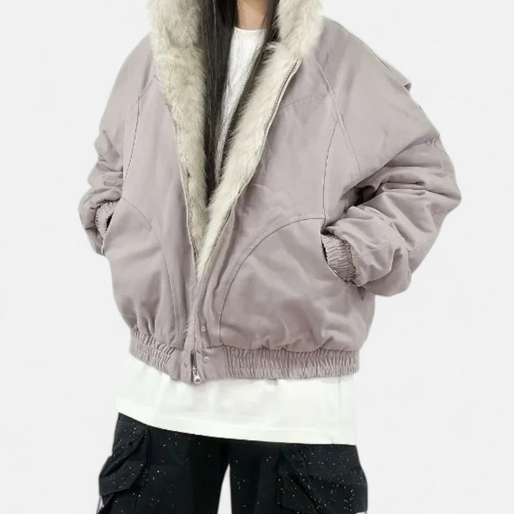 Cappotto Invernale con Cappuccio Heritage Contemporaneo da Donna con Colletto in Pelliccia Lussuoso