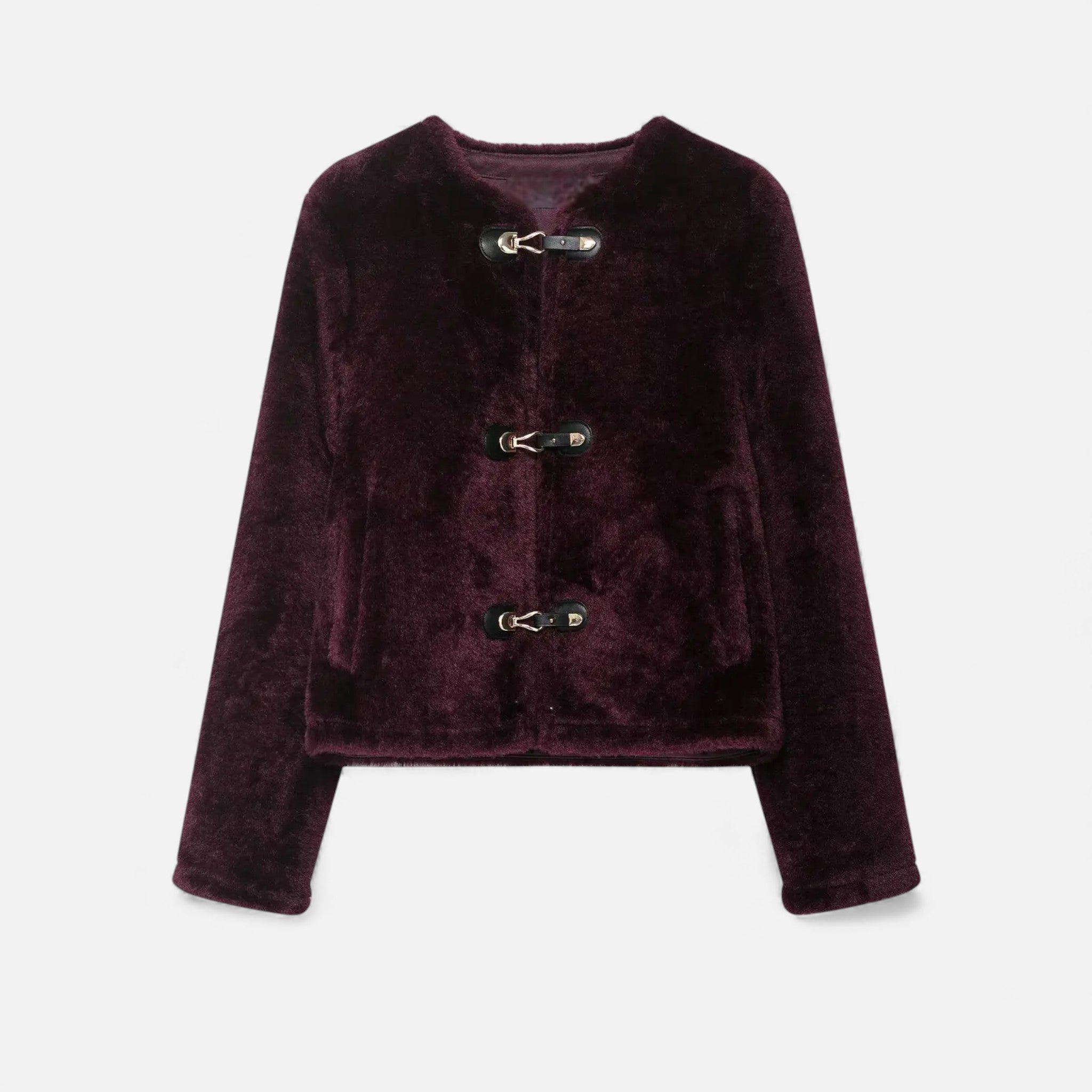 Women's Faux Fur Toggle Button Jacket