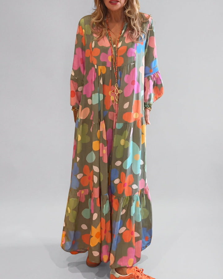 Vestido maxi floral para mujer con ajuste relajado