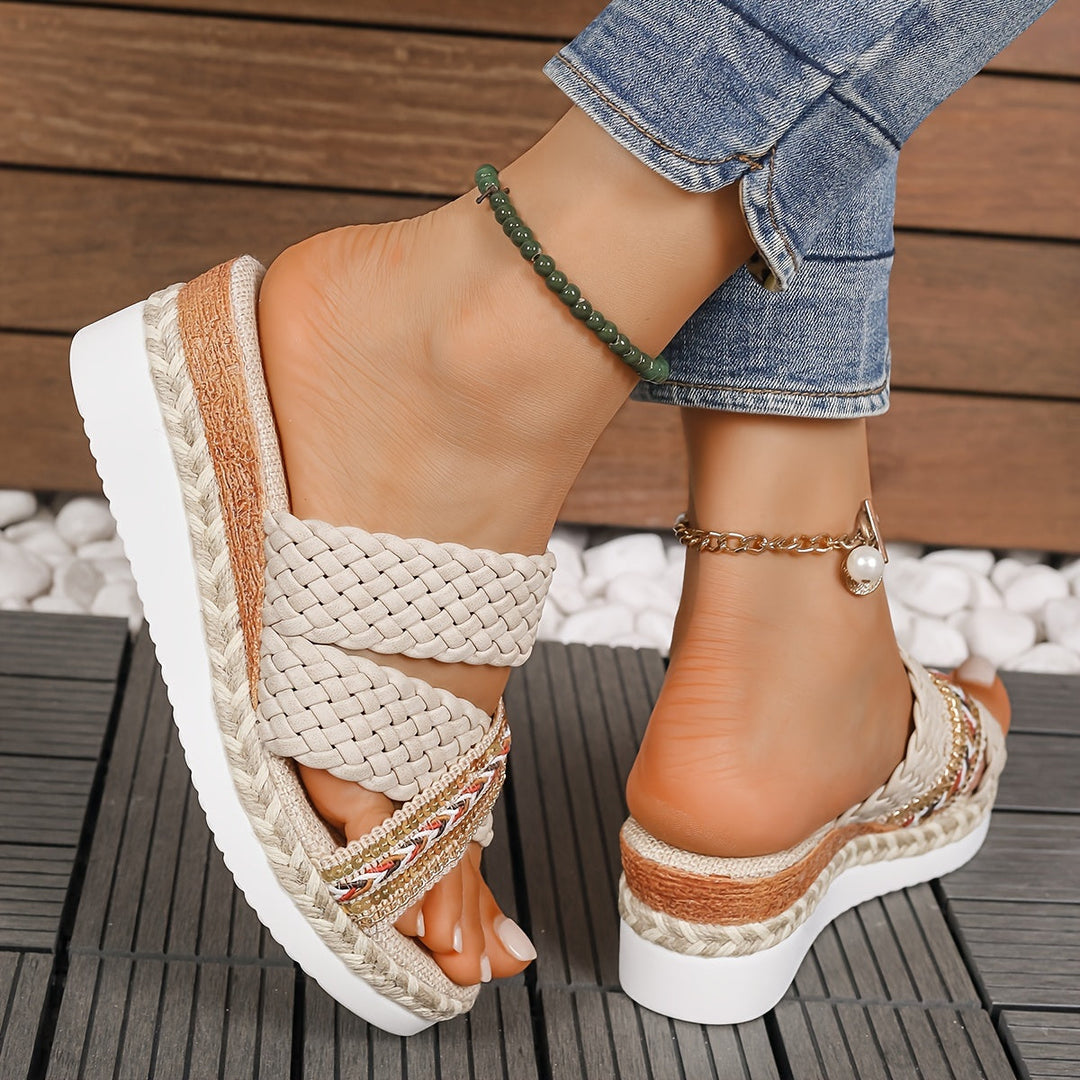Sandalias cómodas tejidas sin cierre