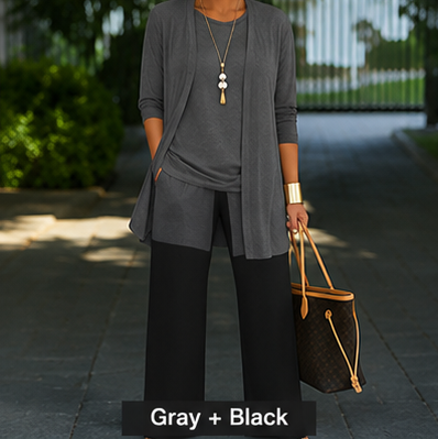 Cardigan and Relaxed Pants Set
