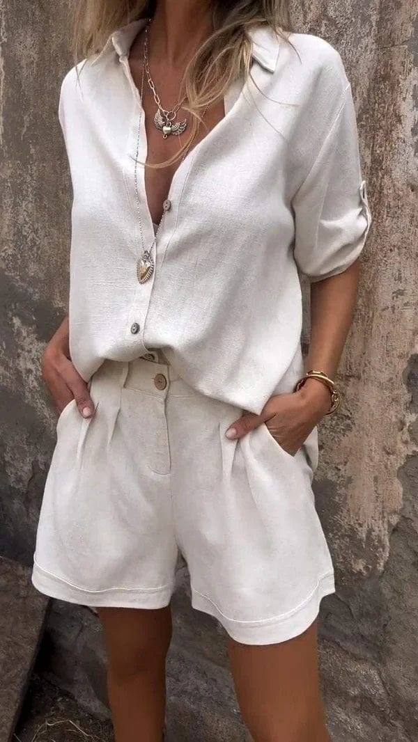 Conjunto de pantalones cortos y top frescos