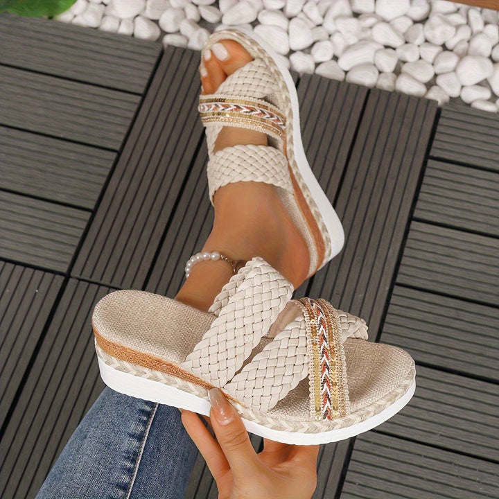 Sandalias cómodas tejidas sin cierre