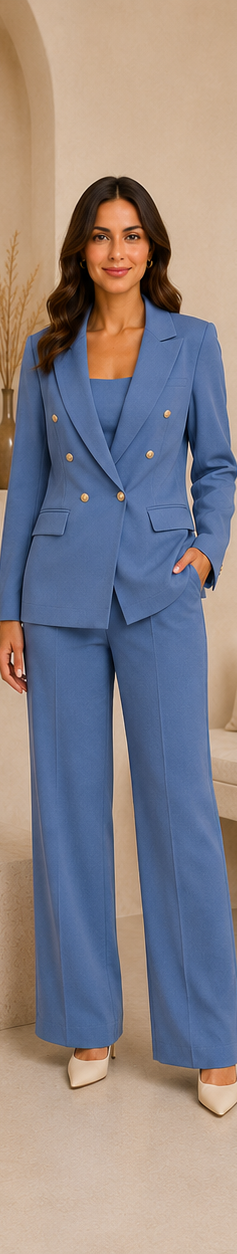 Conjunto de Traje con Blazer Cruzado