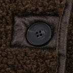 Giacca Teddy Marrone Reversibile da Donna con Colletto Risvoltato