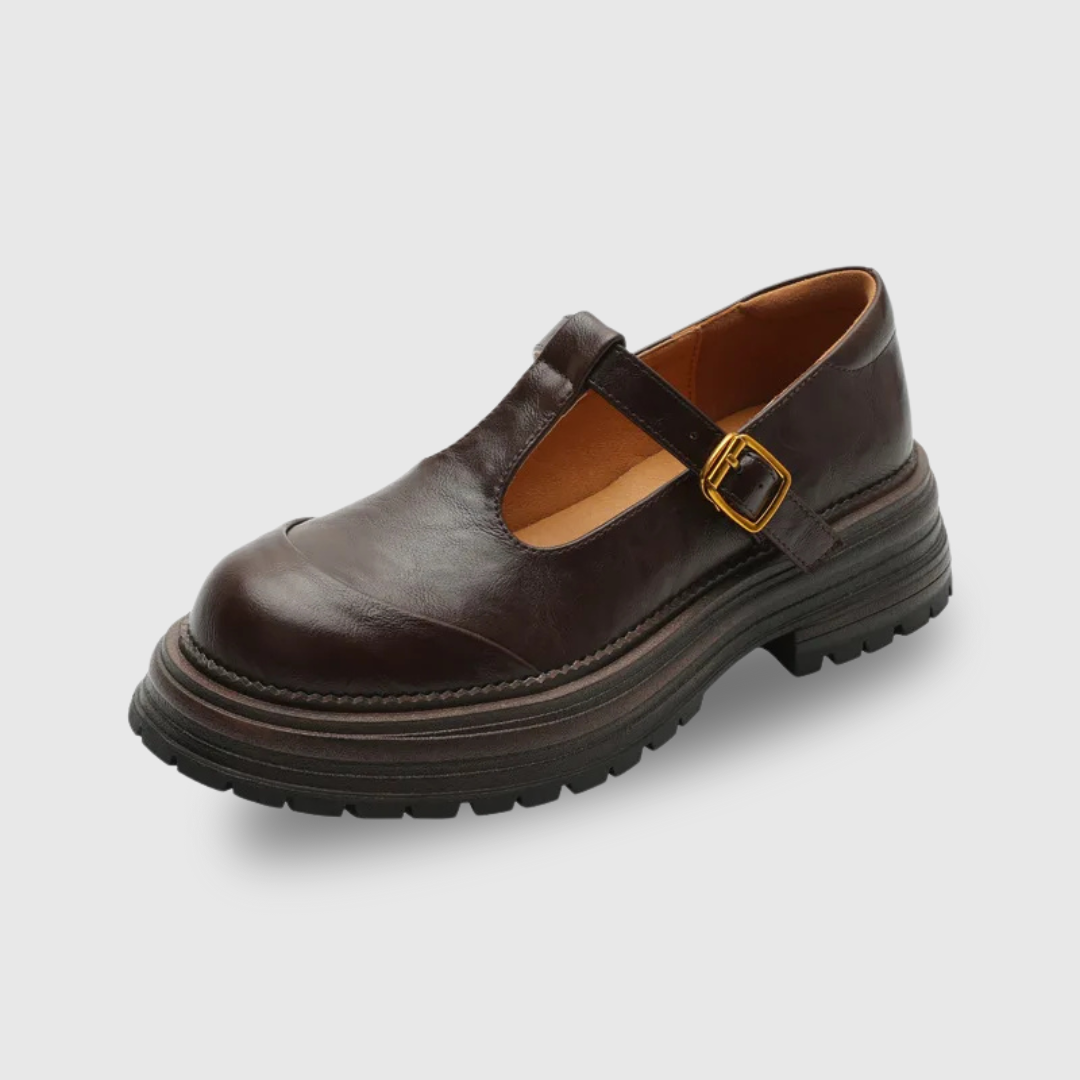 Sandalias de tacón Mary Jane con tira en T y diseño Brogue
