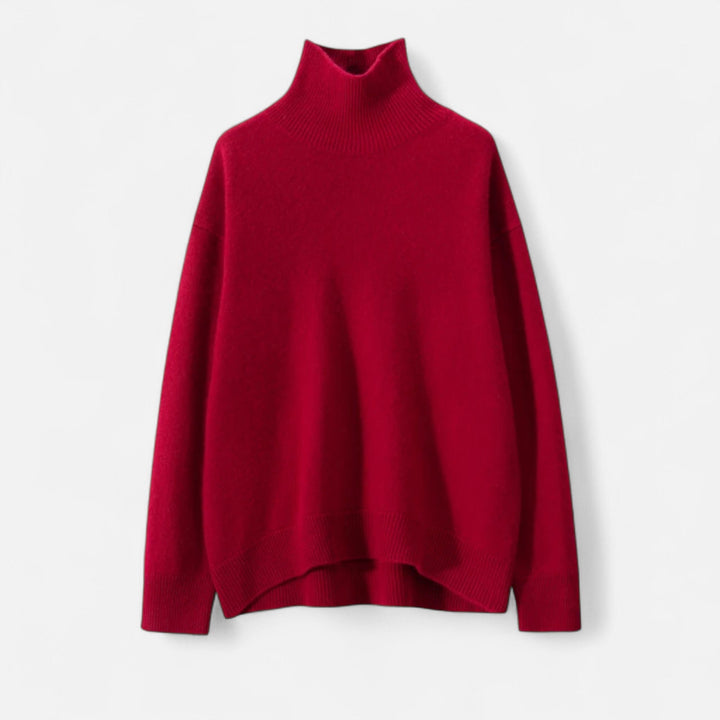 Suéter de cuello alto tejido exquisito y cálido para mujer