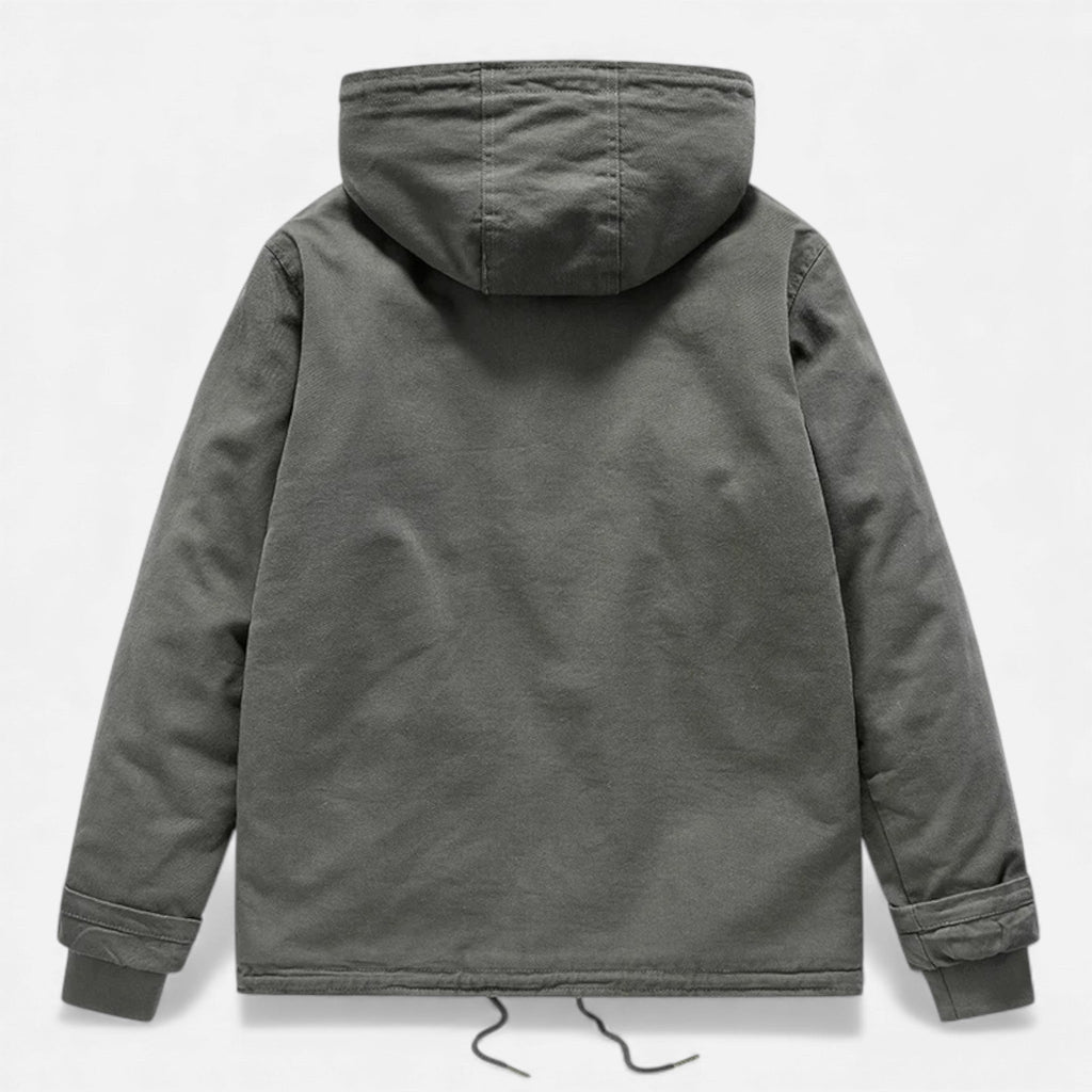 Cappotto in pile di agnello con cappuccio da uomo per l'inverno