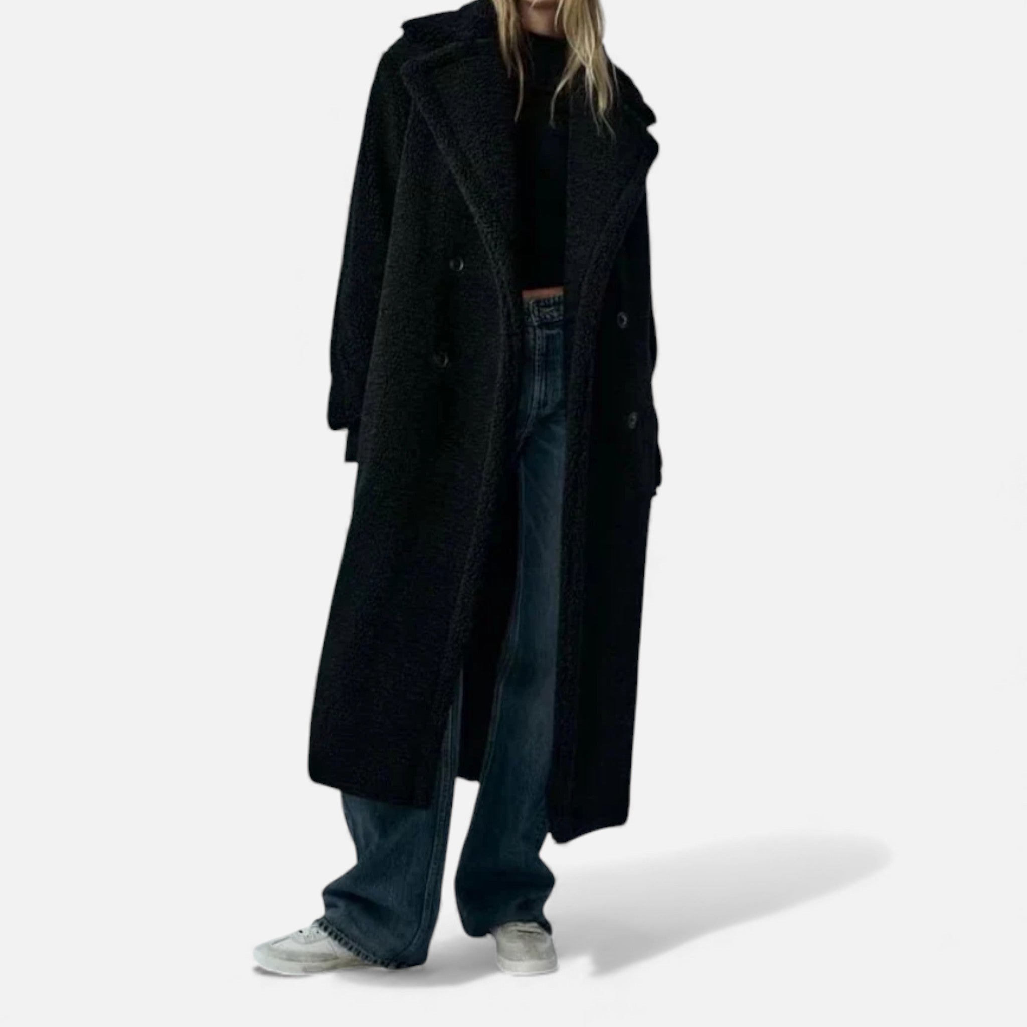 Cappotto Teddy lungo doppiopetto da donna