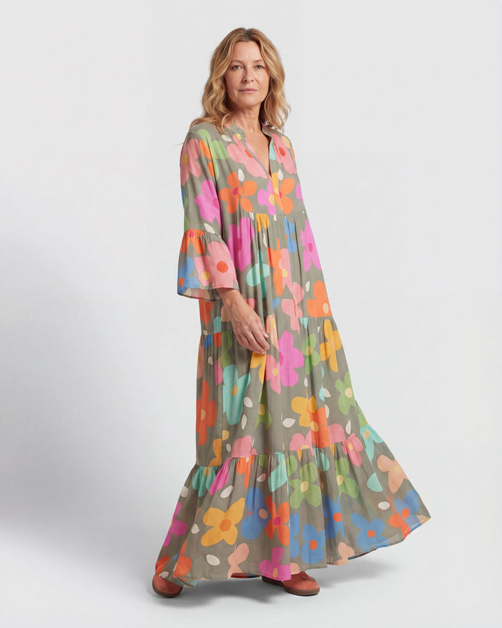 Vestido maxi floral para mujer con ajuste relajado