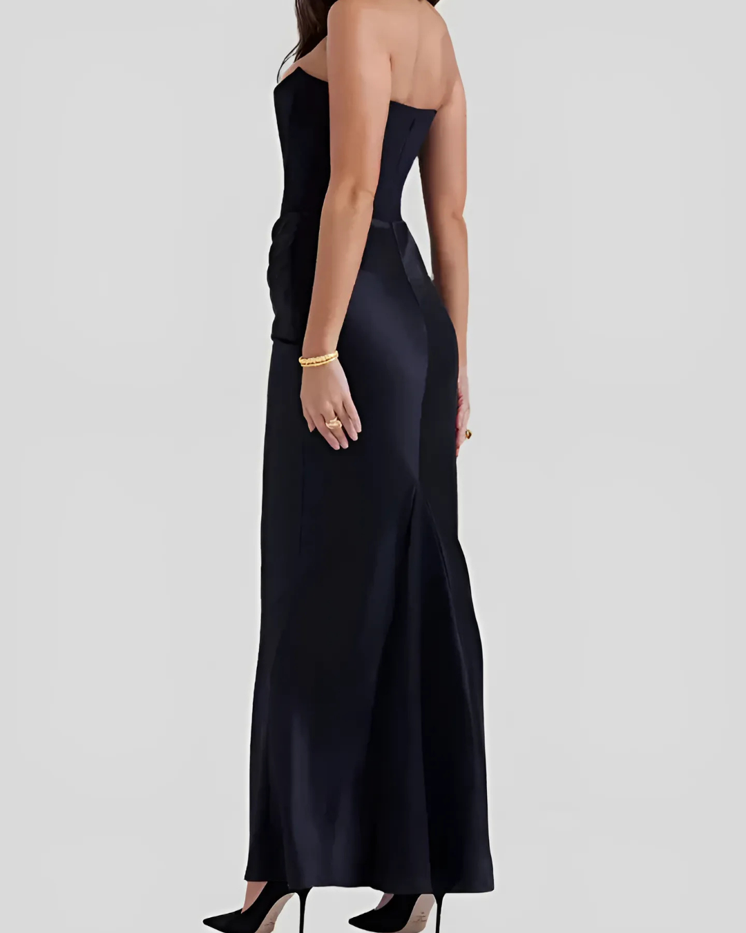Women's Evening Gown Draped Maxi Wedding Guest Dress