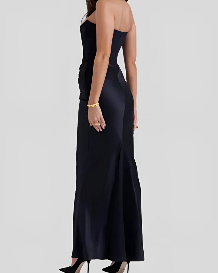 Women's Evening Gown Draped Maxi Wedding Guest Dress
