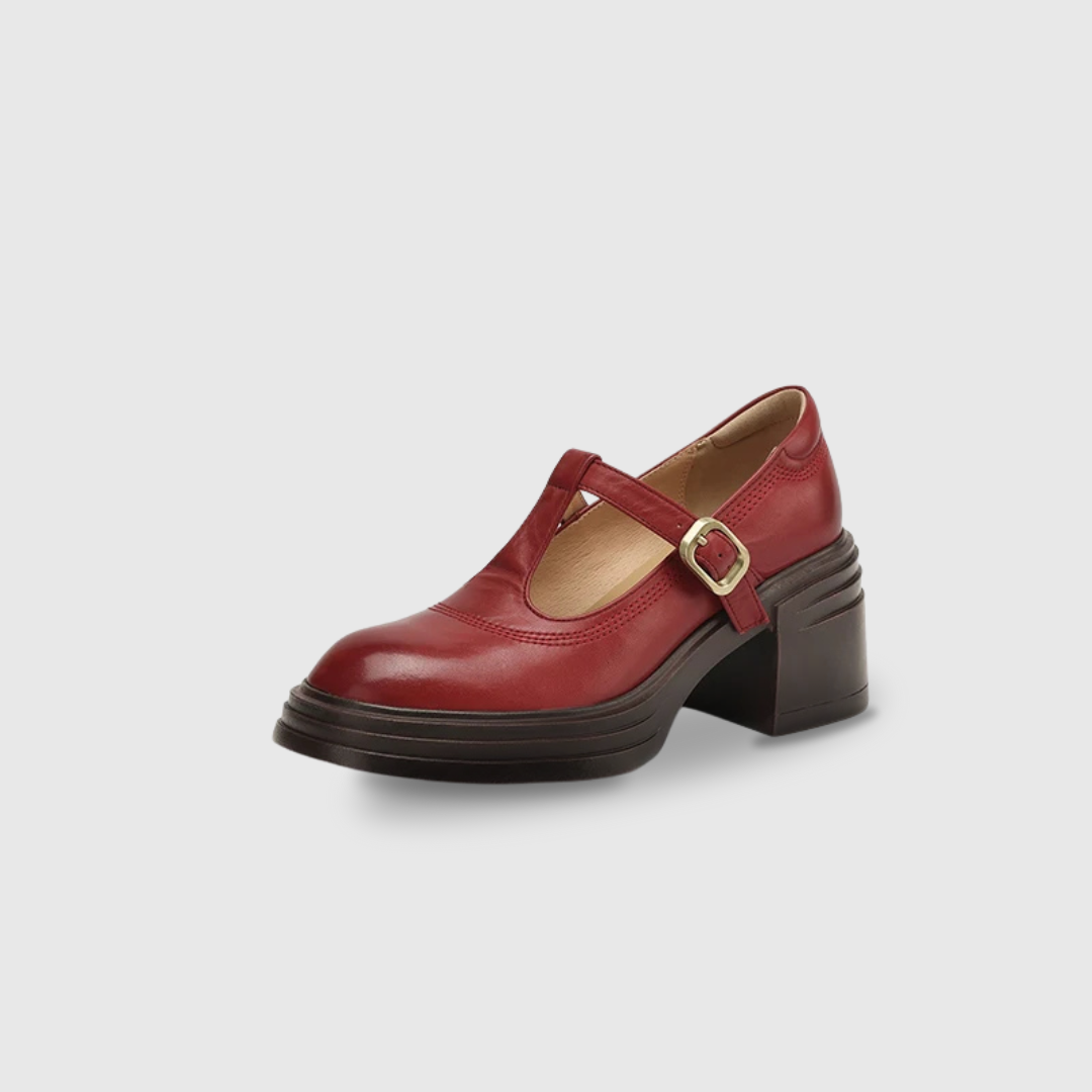 Chunky Mary Jane Heel Pumps