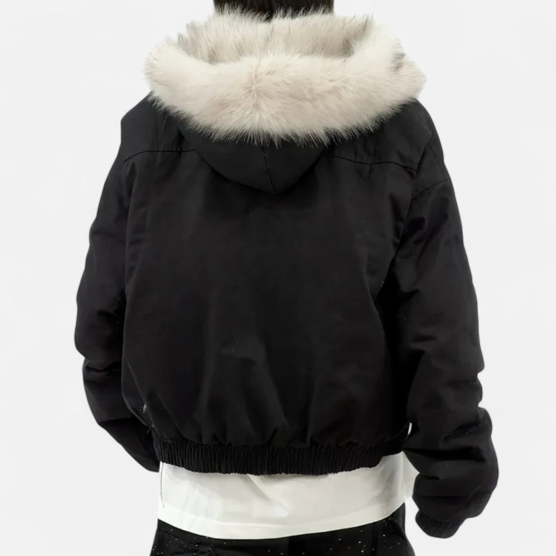 Cappotto Invernale con Cappuccio Heritage Contemporaneo da Donna con Colletto in Pelliccia Lussuoso