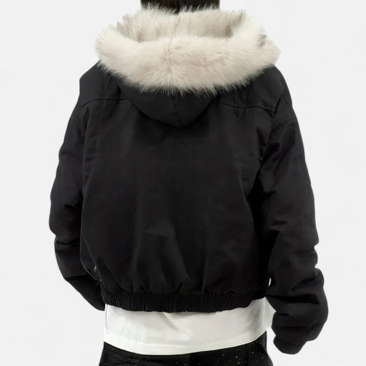 Cappotto Invernale con Cappuccio Heritage Contemporaneo da Donna con Colletto in Pelliccia Lussuoso