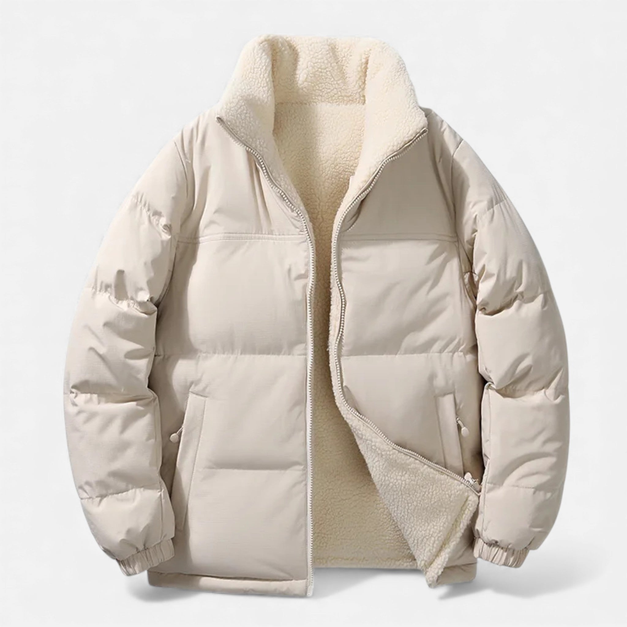Men's Plush-Lined Thick Winter Puffer Jacket